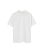 Witte katoenen polo met korte mouwen voor heren