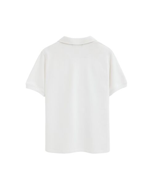 Witte katoenen polo met korte mouwen voor heren