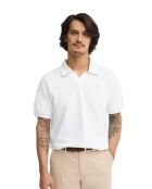 Witte katoenen polo met korte mouwen voor heren