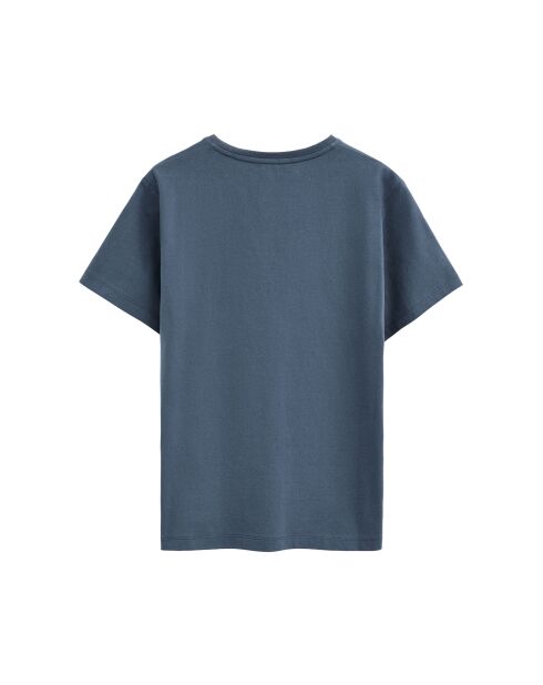 Mathilde jeansblauw katoenen t-shirt met korte mouwen