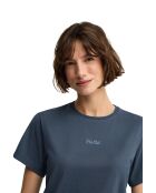 Mathilde jeansblauw katoenen t-shirt met korte mouwen