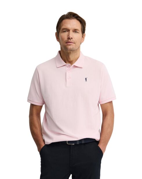 Polo a manica corta in cotone rosa Antoine