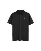 Polo a manica corta Alain in cotone nero
