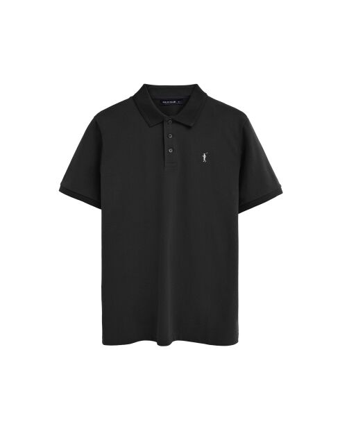 Polo a manica corta Alain in cotone nero