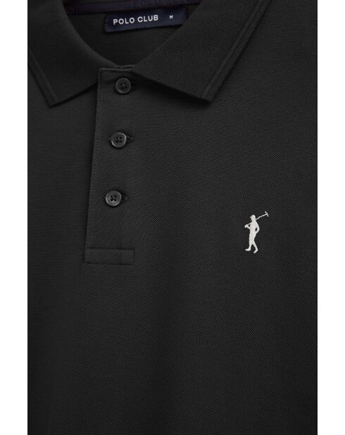 Polo a manica corta Alain in cotone nero