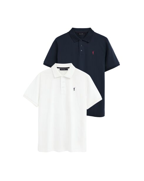 Set di 2 polo a manica corta Étienne multicolore in cotone
