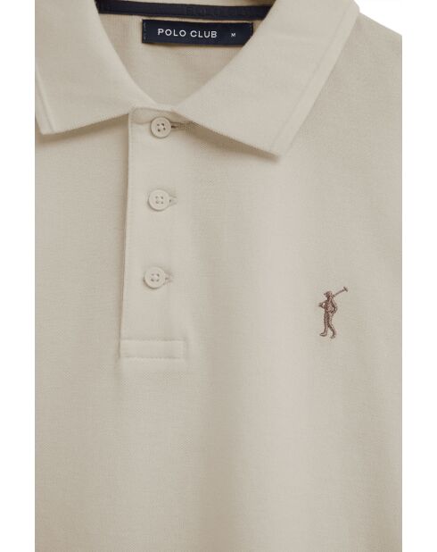 Polo Arthur a manica corta in cotone beige