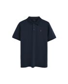Marineblauwe polo van katoen met korte mouwen Albert