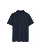 Marineblauwe polo van katoen met korte mouwen Albert