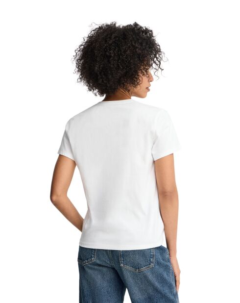 Elsa weißes Kurzarm-T-Shirt aus Baumwolle