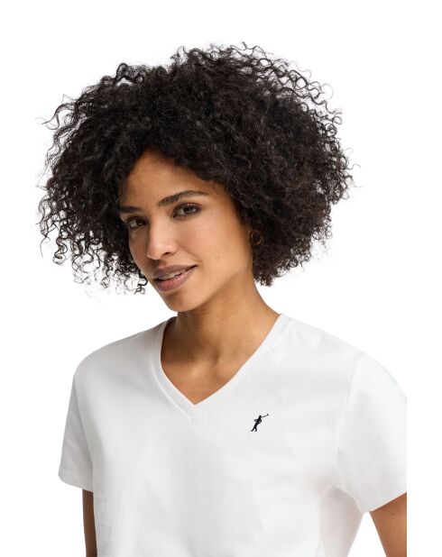 Elsa weißes Kurzarm-T-Shirt aus Baumwolle