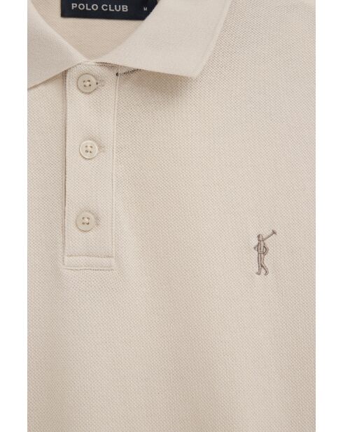 Polo Clement a manica corta in cotone beige