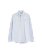 Camicia a maniche lunghe Timéo celeste in misto lino