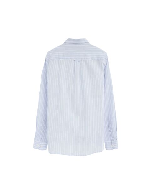 Camicia a maniche lunghe Timéo celeste in misto lino