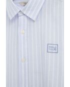 Camicia a maniche lunghe Timéo celeste in misto lino