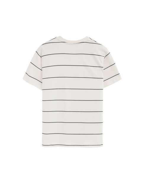 T-Shirt à manches courtes en coton Stéphane ecru-navy