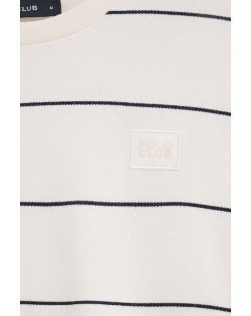 T-Shirt à manches courtes en coton Stéphane ecru-navy
