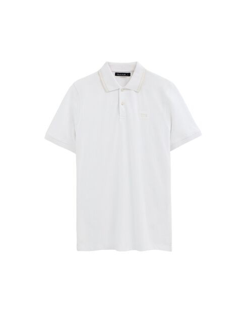 Polo Gabriel a manica corta in cotone bianco