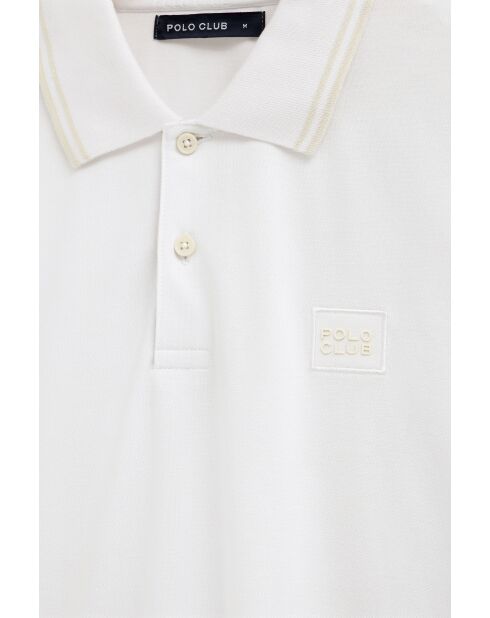 Polo Gabriel a manica corta in cotone bianco