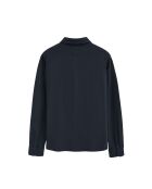 Marineblauwe katoenen poloshirt met lange mouwen Joël