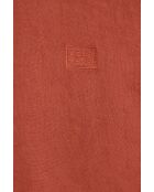 Camicia Carlo in lino a manica lunga rosso mattone