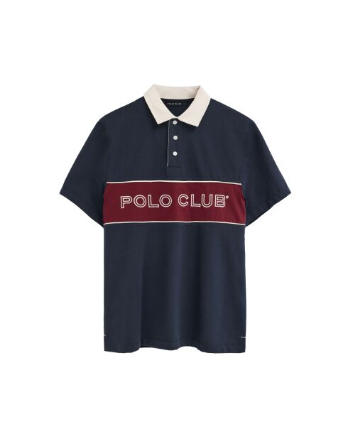 Marineblauwe katoenen polo met korte mouwen Igor