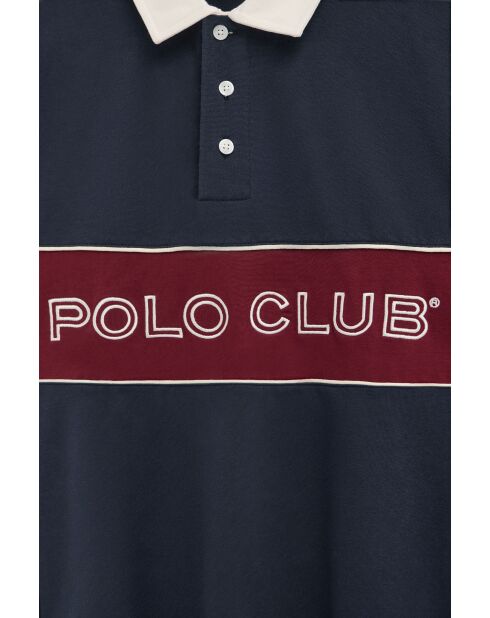 Marineblauwe katoenen polo met korte mouwen Igor