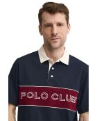 Marineblauwe katoenen polo met korte mouwen Igor