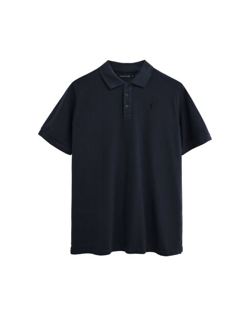 Marineblauw poloshirt van katoen met korte mouwen David