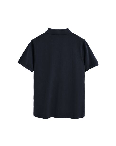 Marineblauw poloshirt van katoen met korte mouwen David