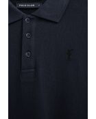 Marineblauw poloshirt van katoen met korte mouwen David