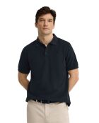 Marineblauw poloshirt van katoen met korte mouwen David