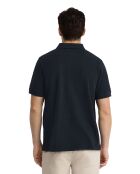 Marineblauw poloshirt van katoen met korte mouwen David