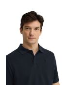 Marineblauw poloshirt van katoen met korte mouwen David