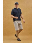 Marineblauw poloshirt van katoen met korte mouwen David