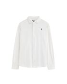 Polo Johan bianca a manica lunga in cotone