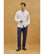 Polo Johan bianca a manica lunga in cotone