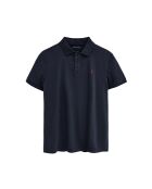 Marineblauwe katoenen polo met korte mouwen Bernard