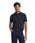 Marineblauwe katoenen polo met korte mouwen Bernard