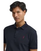 Marineblauwe katoenen polo met korte mouwen Bernard