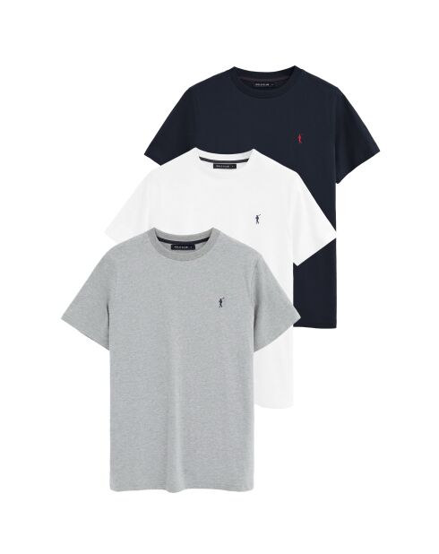 Lot de 3 T-Shirts à manches courtes en coton Valentin multicolores