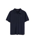 Marineblauwe katoenen polo met korte mouwen Guillaume