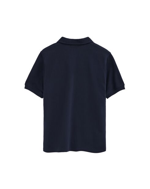 Marineblauwe katoenen polo met korte mouwen Guillaume