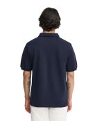 Marineblauwe katoenen polo met korte mouwen Guillaume