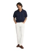 Marineblauwe katoenen polo met korte mouwen Guillaume
