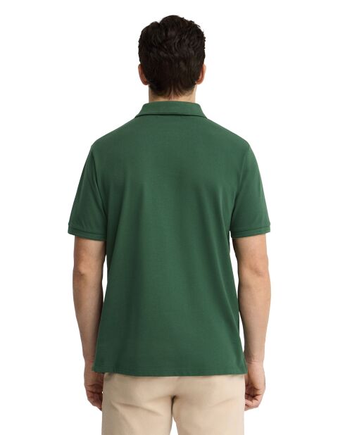Polo Gilles in cotone a manica corta verde bottiglia