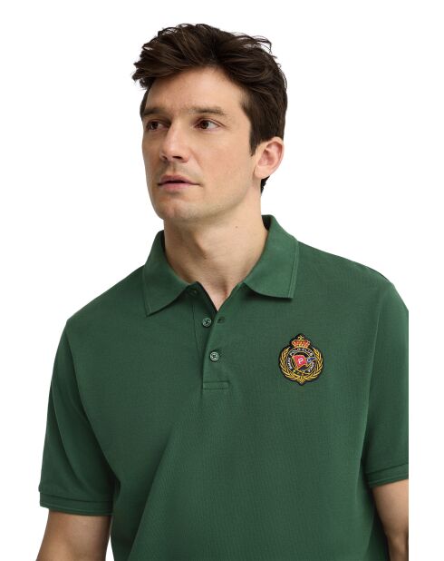 Polo Gilles in cotone a manica corta verde bottiglia