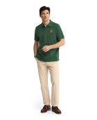 Polo Gilles in cotone a manica corta verde bottiglia