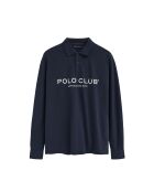 Polo Jonathan navy a manica lunga in cotone