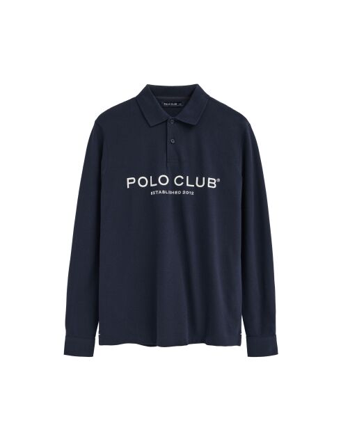 Polo Jonathan navy a manica lunga in cotone